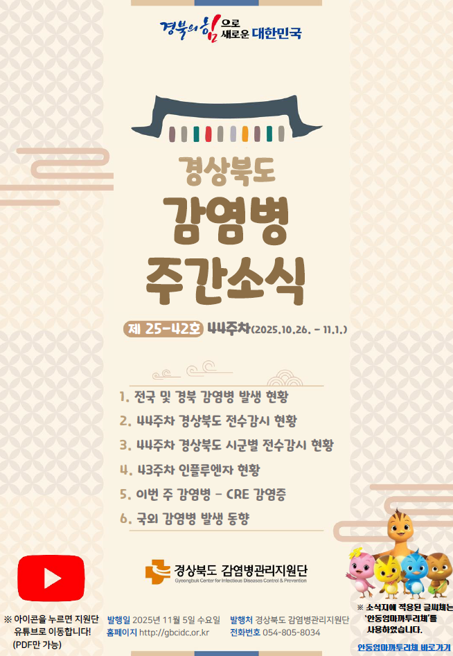 경상북도 감염병 주간소식지(25-42호)